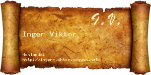 Inger Viktor névjegykártya
